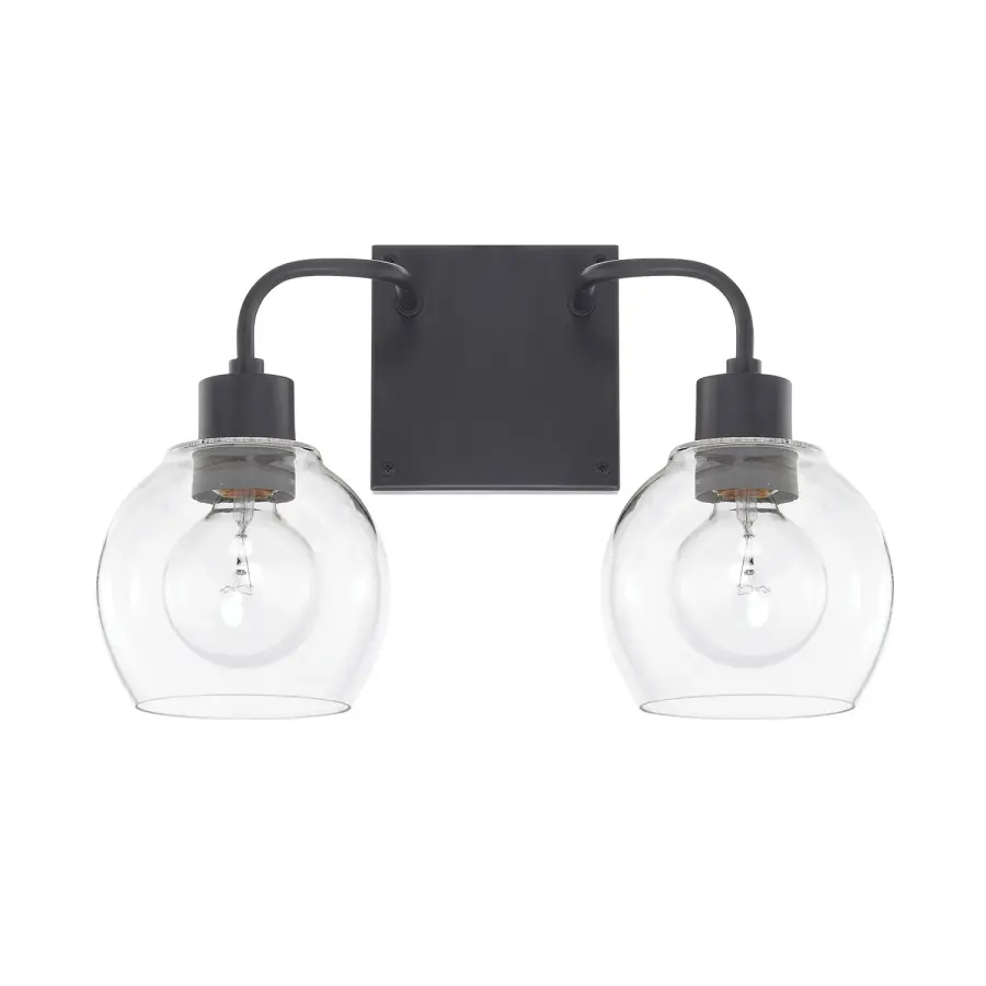 Tanner 2-Light Vanity in Matte Black