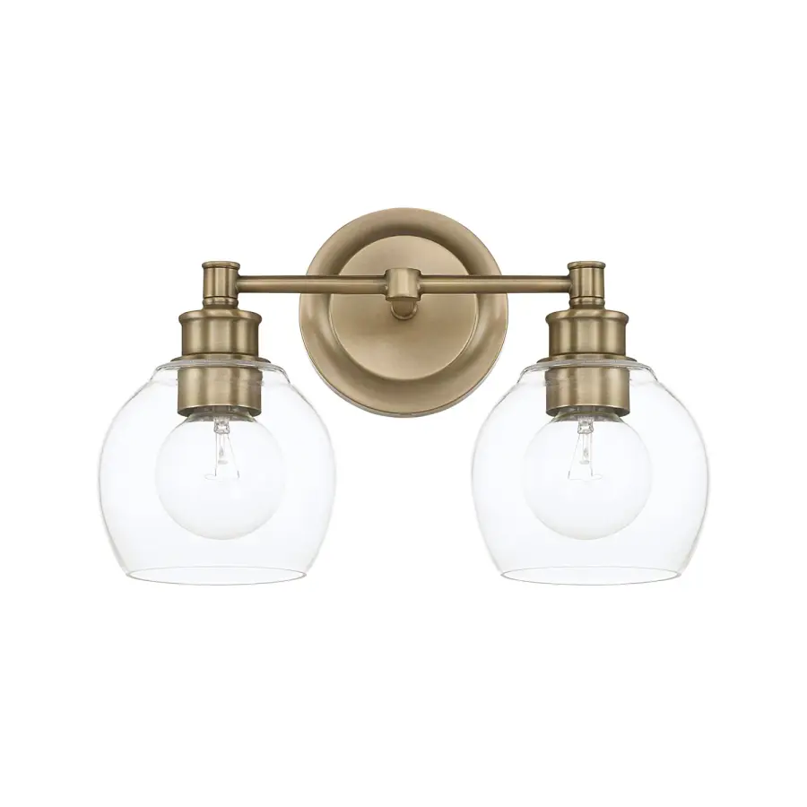 Compact Mid-Century Vanity Light with Warm Brass Finish