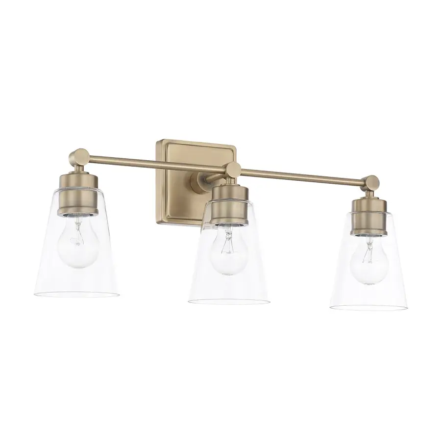 Rory 3-Light Vanity in Aged Brass