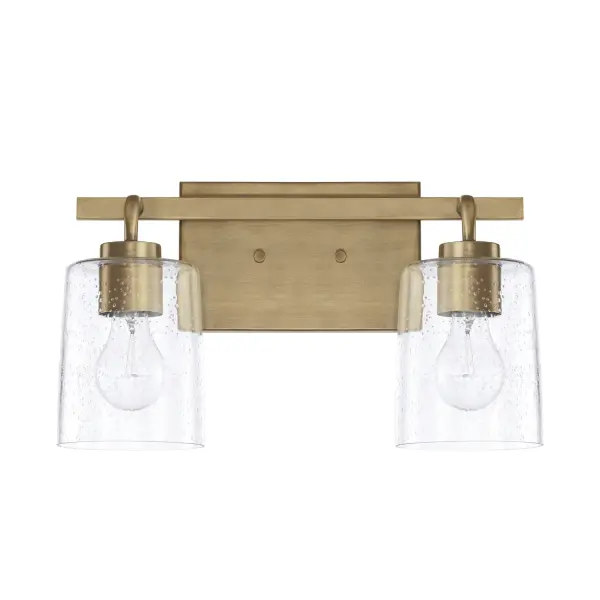 Greyson 2-Light Vanity in Aged Brass