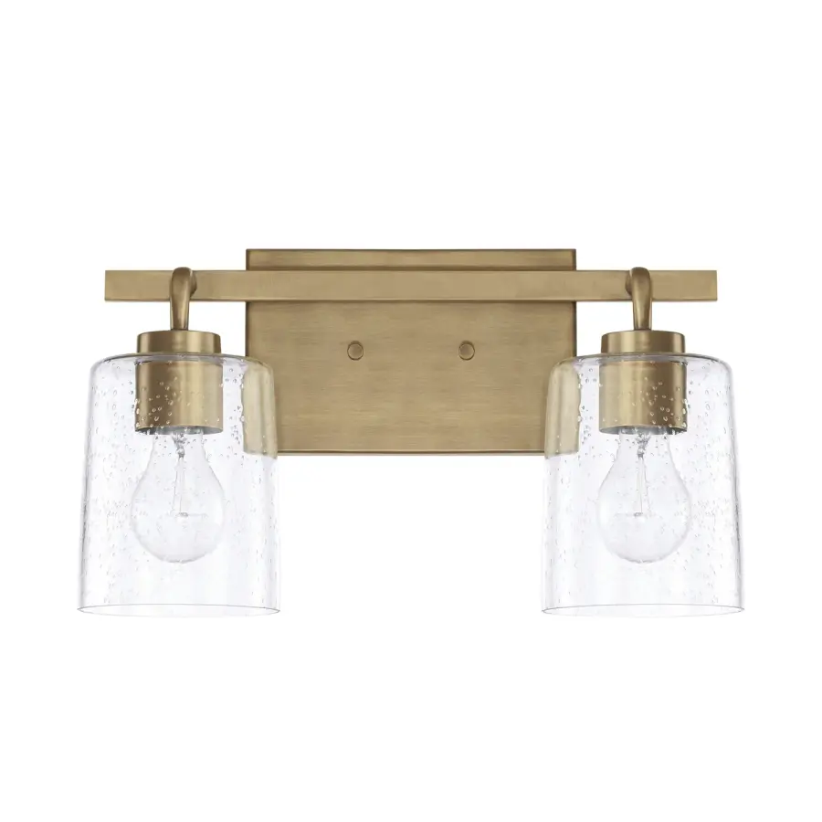 Greyson 2-Light Vanity in Aged Brass