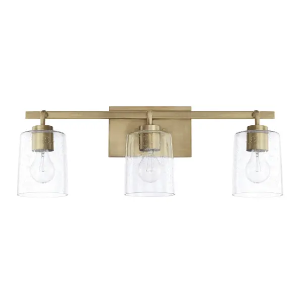 Greyson 3-Light Vanity in Aged Brass
