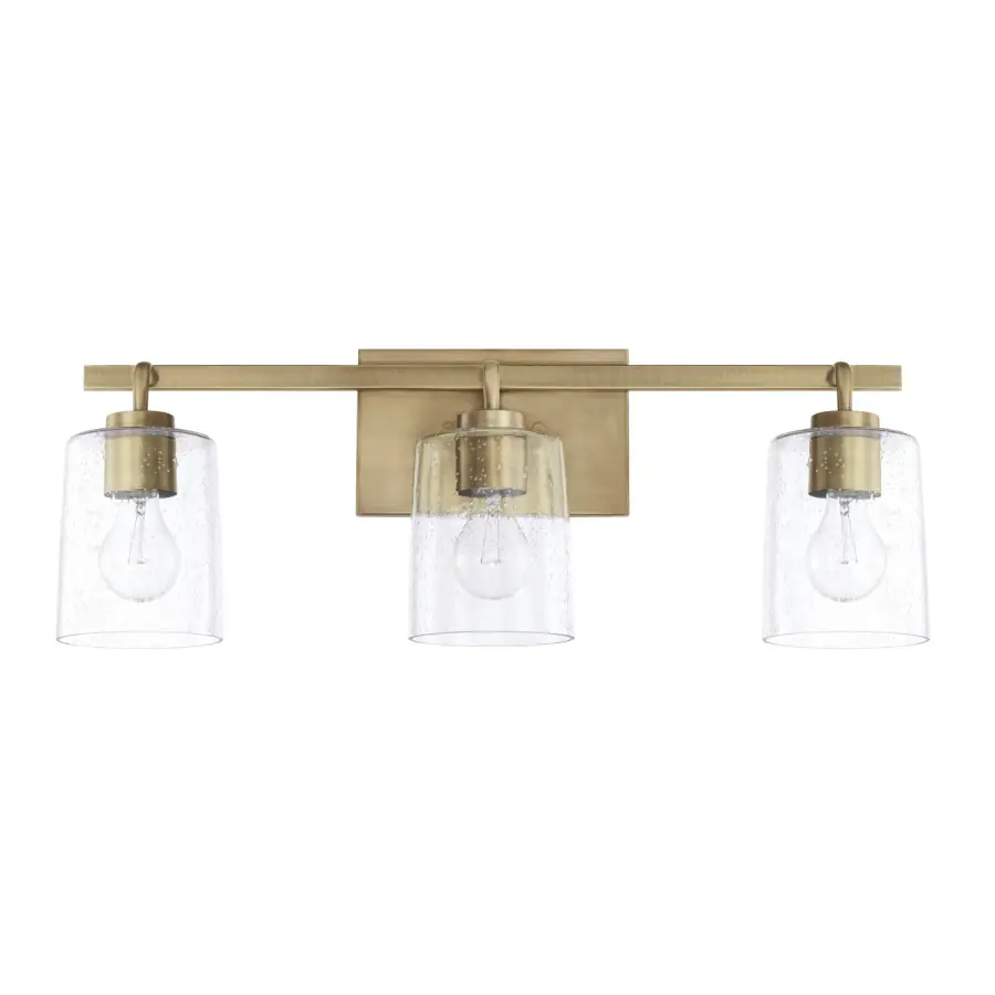 Greyson 3-Light Vanity in Aged Brass