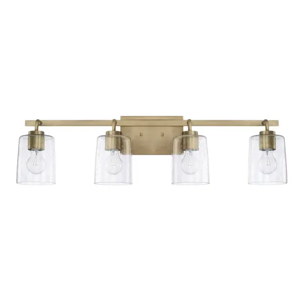 Greyson 4-Light Vanity in Aged Brass