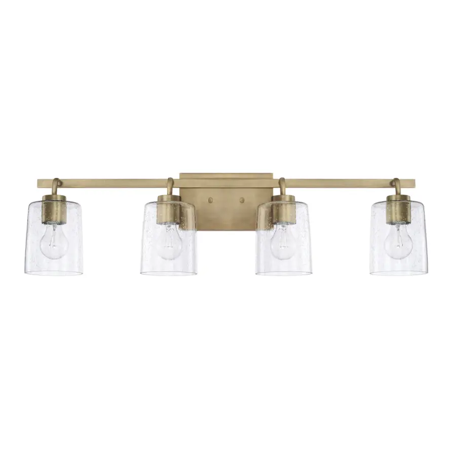 Greyson 4-Light Vanity in Aged Brass