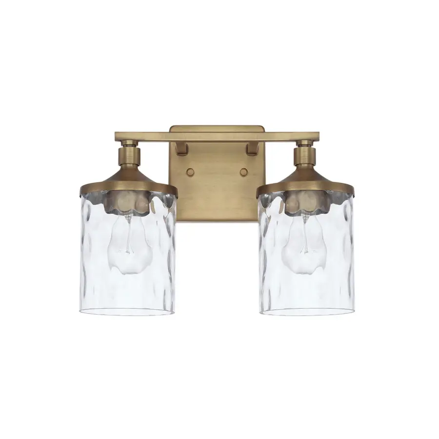Colton 2-Light Vanity in Aged Brass