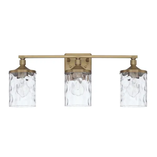 Colton 3-Light Vanity in Aged Brass