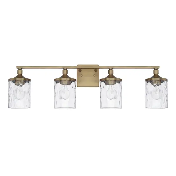 Colton 4-Light Vanity in Aged Brass