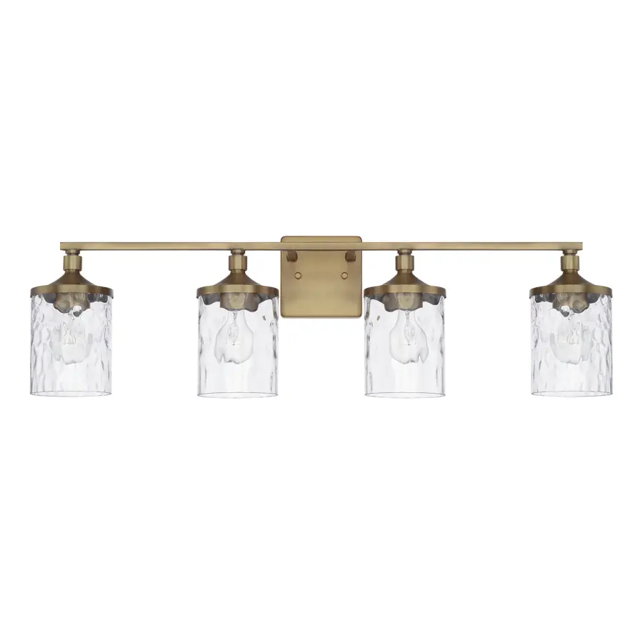 Colton 4-Light Vanity in Aged Brass