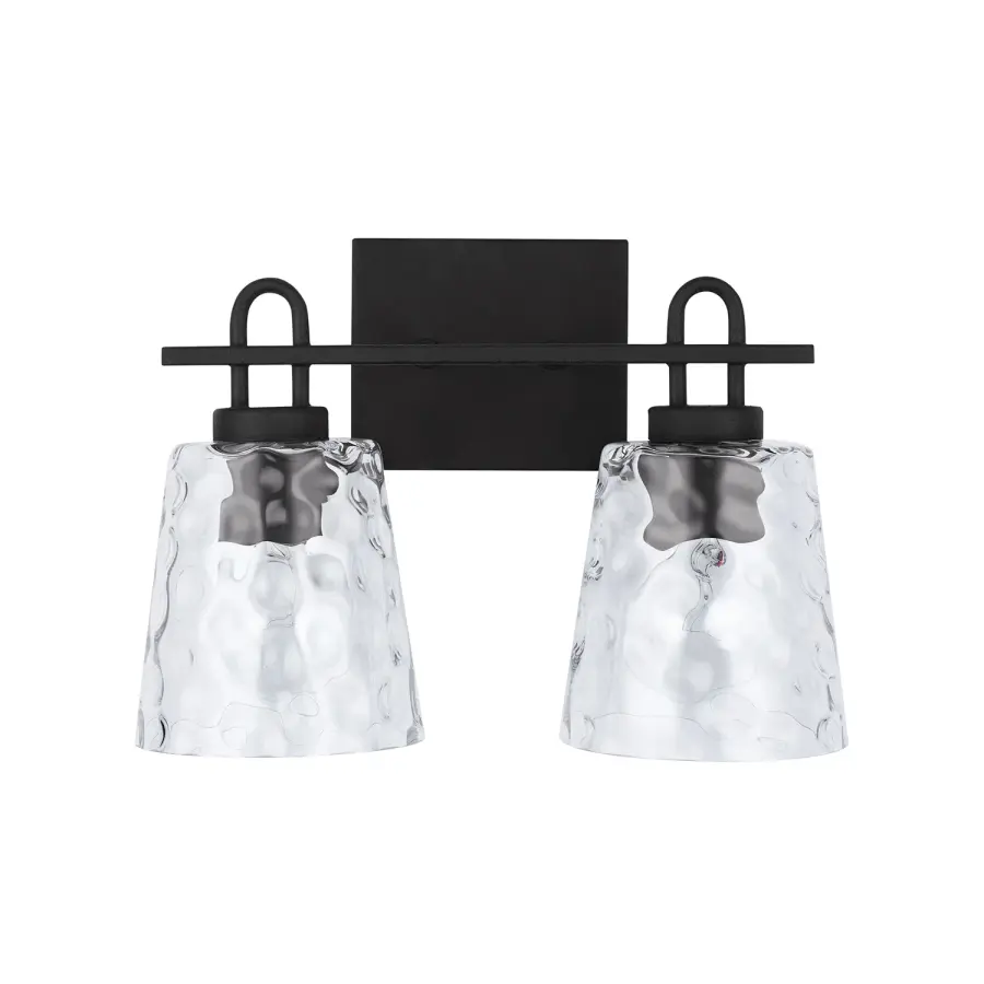 Fenton 2-Light Vanity in Black Iron