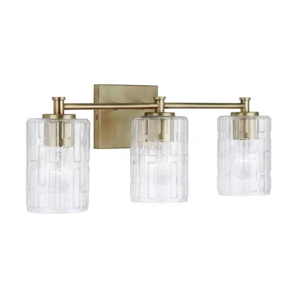 Emerson 3-Light Vanity in Aged Brass