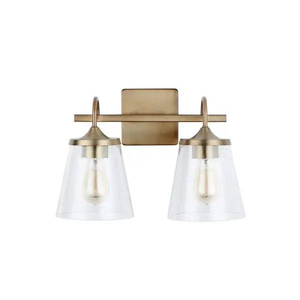Jayne 2-Light Vanity in Aged Brass