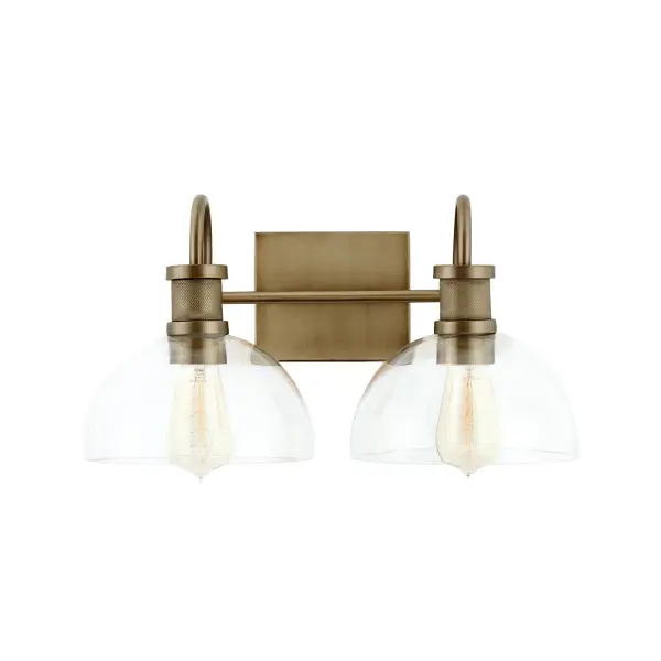 Cassidy 2-Light Vanity in Aged Brass