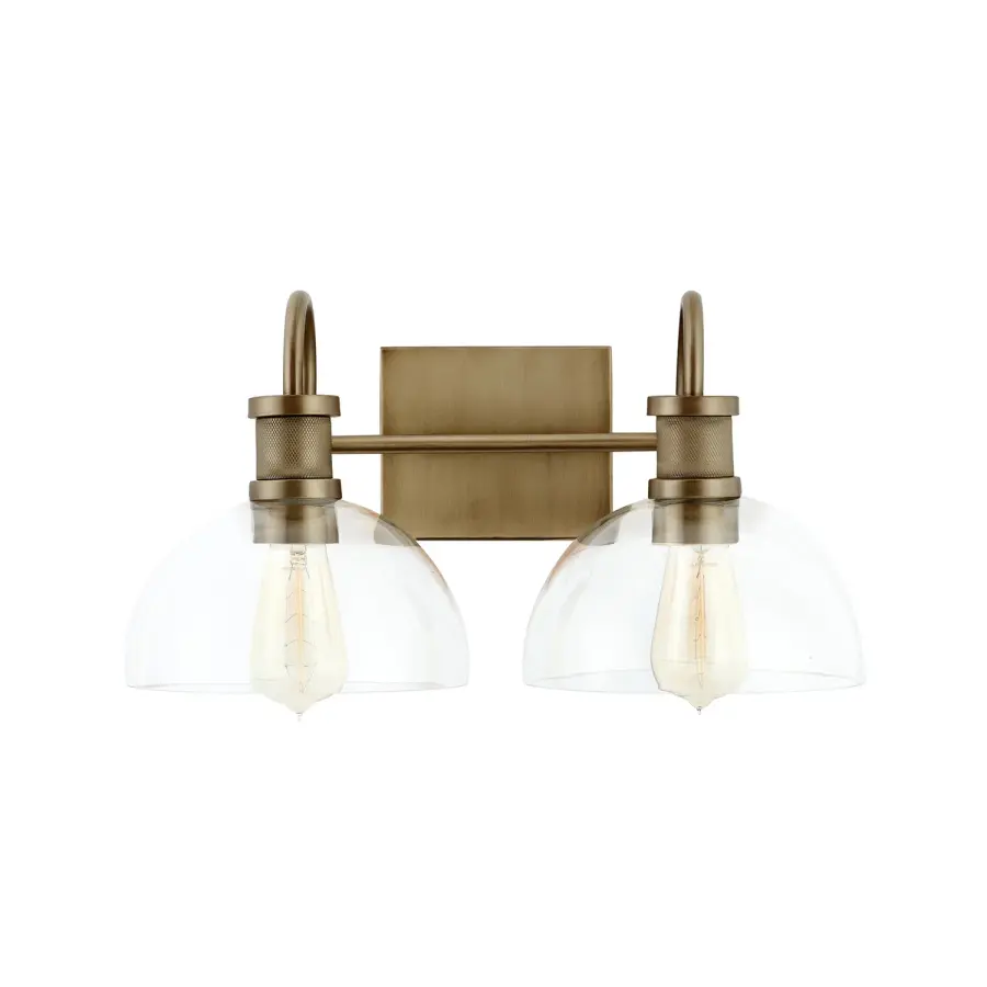 Cassidy 2-Light Vanity in Aged Brass