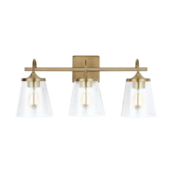 Jayne 3-Light Vanity in Aged Brass