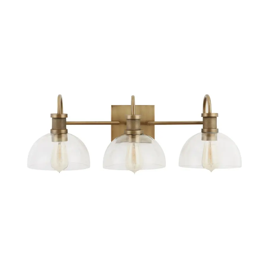 Cassidy 3-Light Vanity in Aged Brass