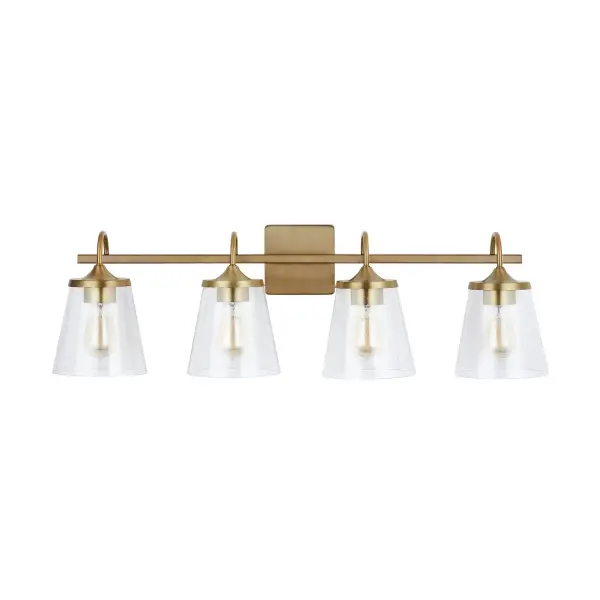 Jayne 4-Light Vanity in Aged Brass