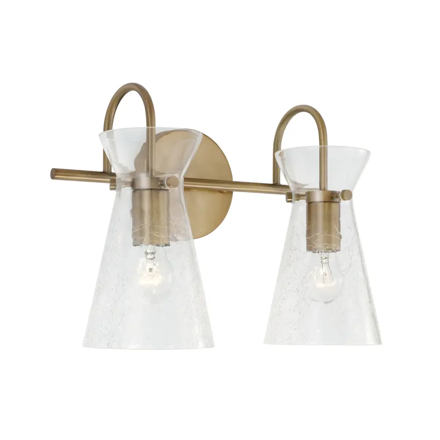Mila 2-Light Vanity in Aged Brass
