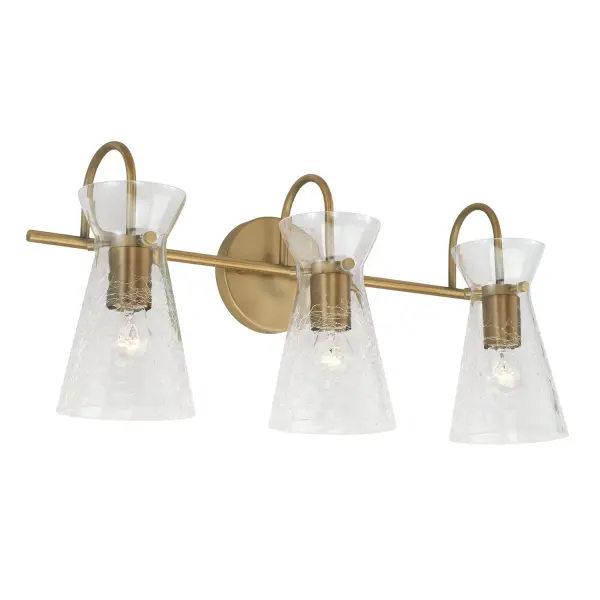 Mila 3-Light Vanity in Aged Brass