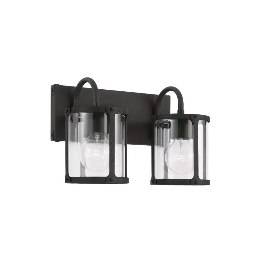 Brennen 2-Light Vanity in Black Iron