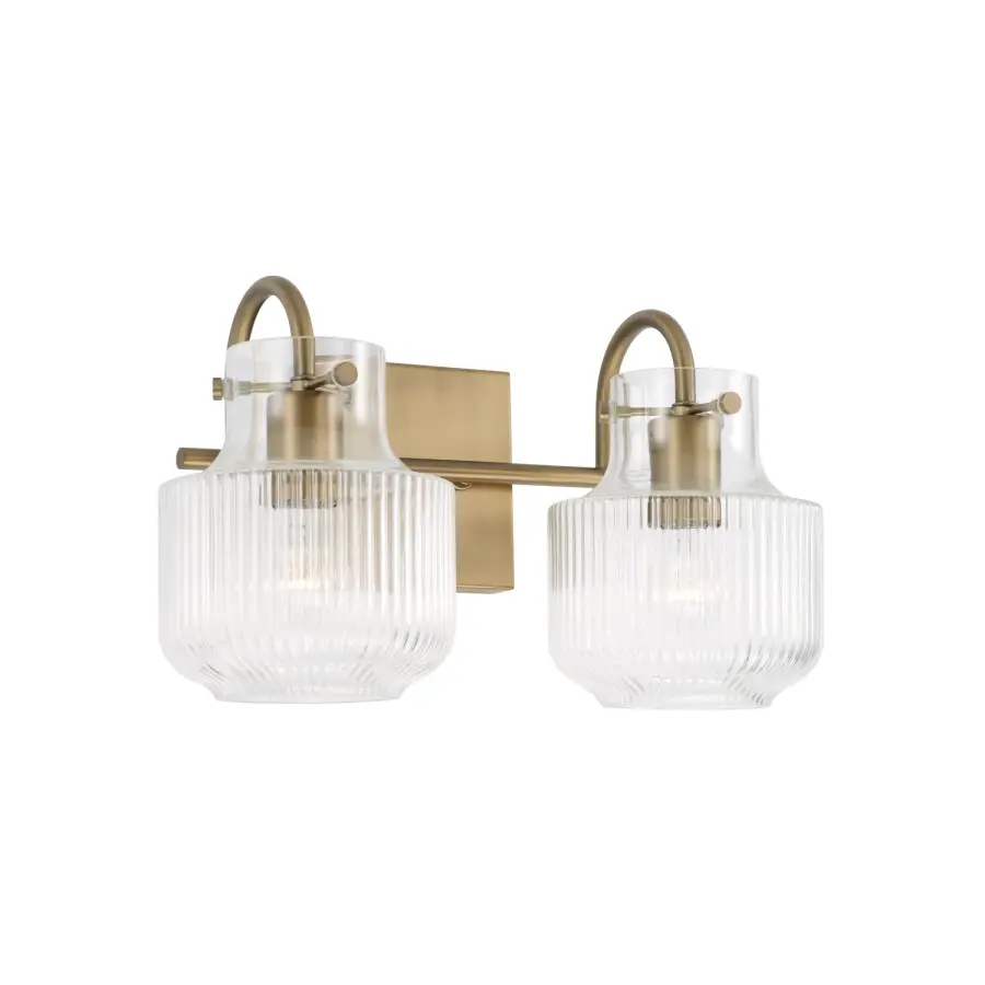 Nyla 2-Light Vanity in Aged Brass