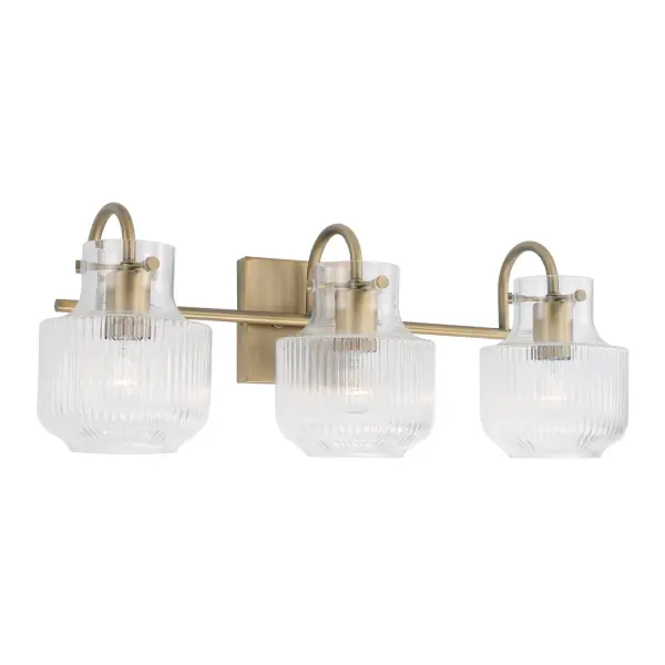 Nyla 3-Light Vanity in Aged Brass