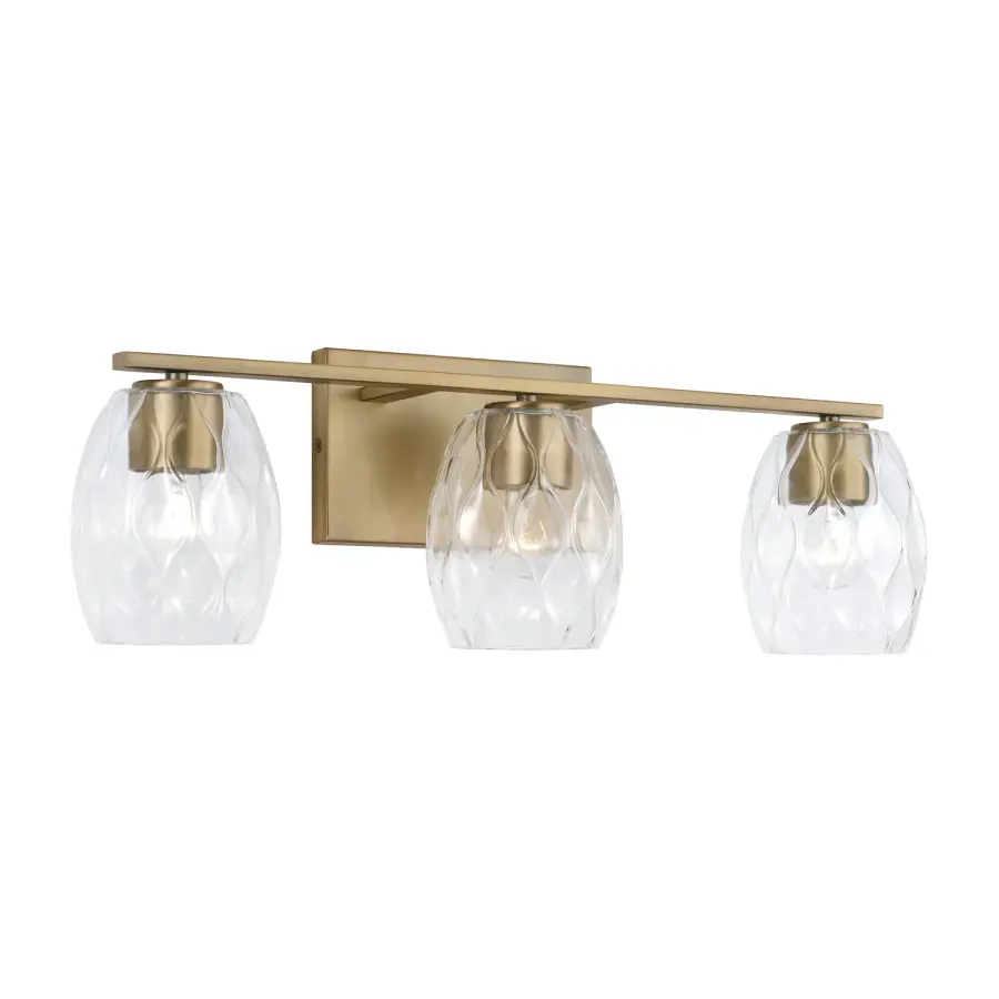 Lucas 3-Light Vanity in Aged Brass