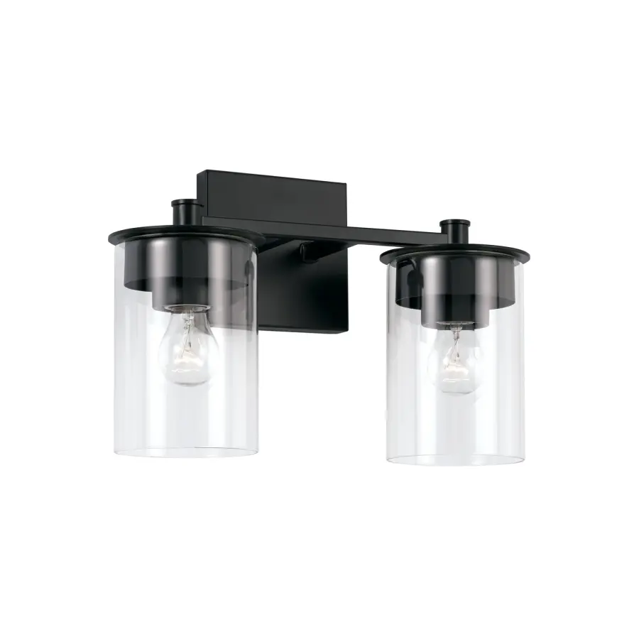 Mason 2-Light Vanity in Matte Black