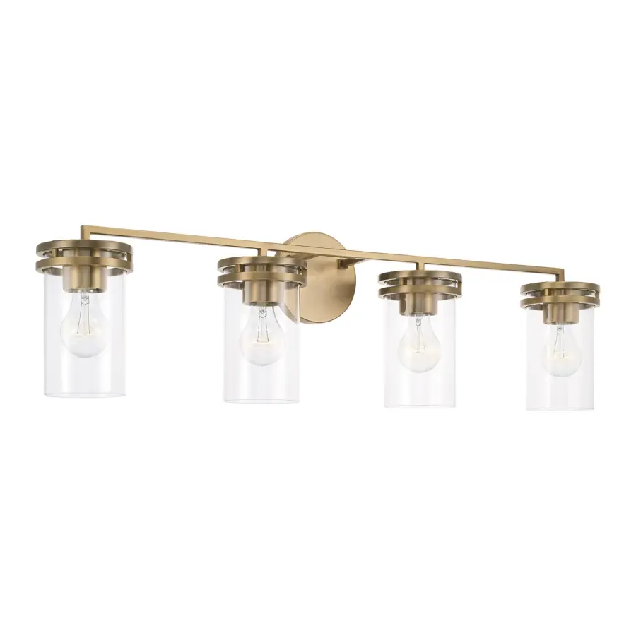 Fuller 4-Light Vanity in Aged Brass