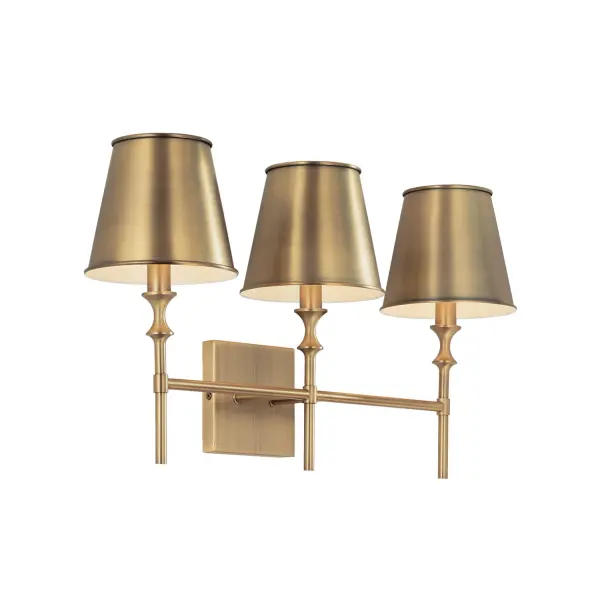 Whitney 3-Light Vanity in Aged Brass