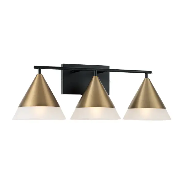 Avant 3-Light Vanity in Aged Brass and Black