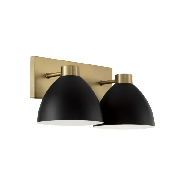 Compact Two-Tone Vanity Light with Vintage Appeal