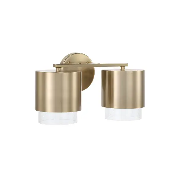 Compact Contemporary Vanity Light with Warm Brass Finish