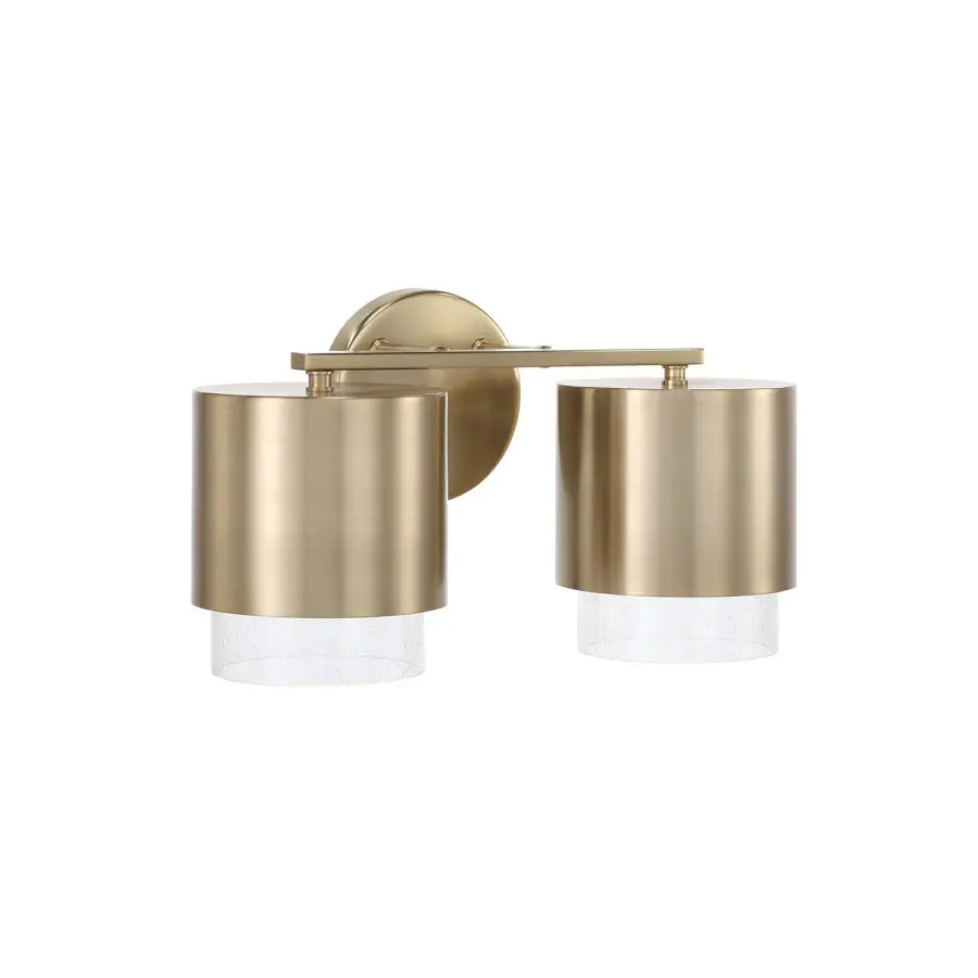 Compact Contemporary Vanity Light with Warm Brass Finish
