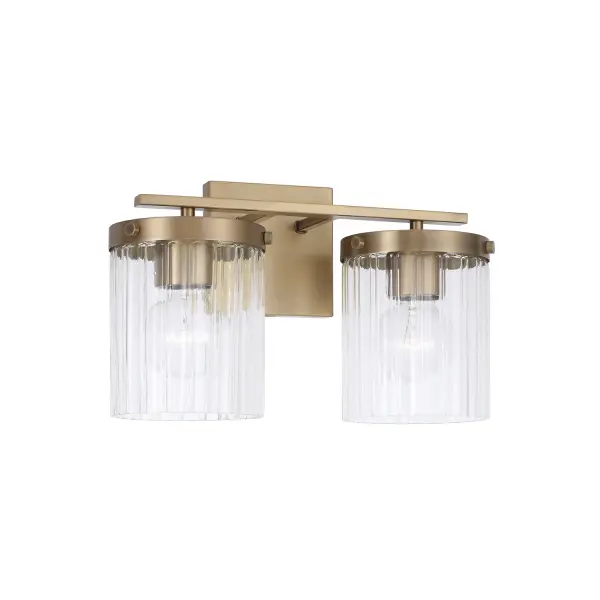 Vaughn 2-Light Vanity in Aged Brass