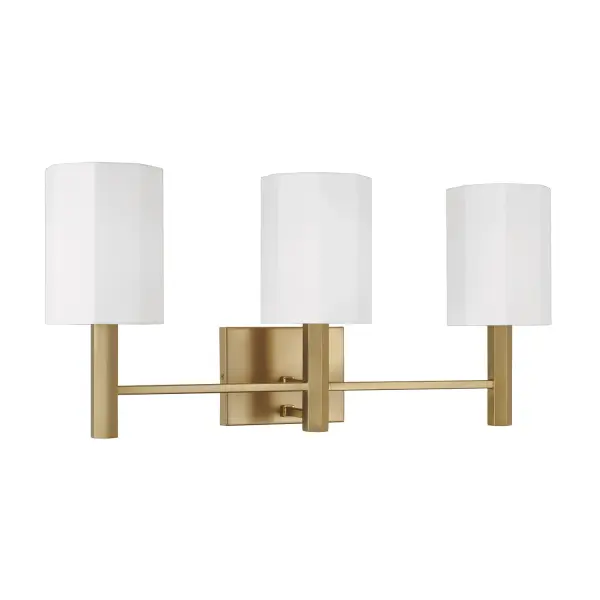 Elegant 3-Light Vanity with Warm Aged Brass Finish