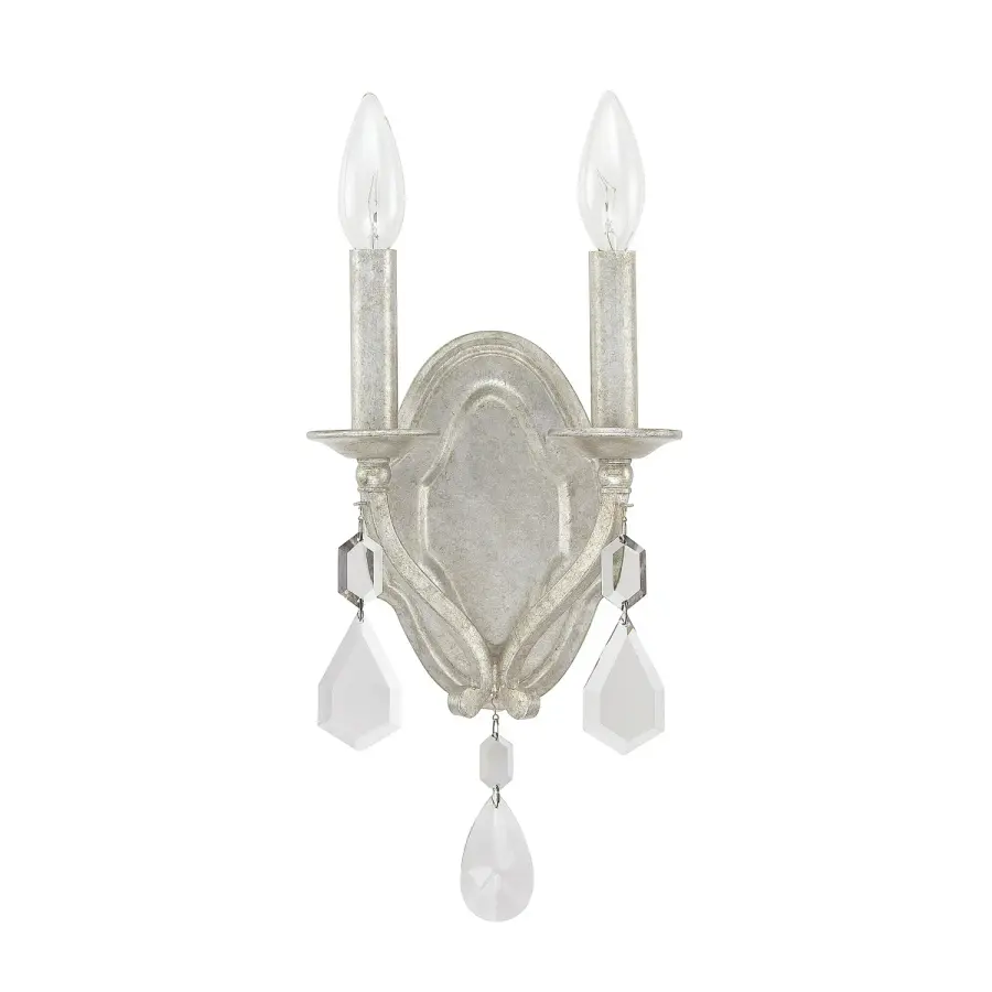 Blakely 2-Light Antique Silver Wall Sconce