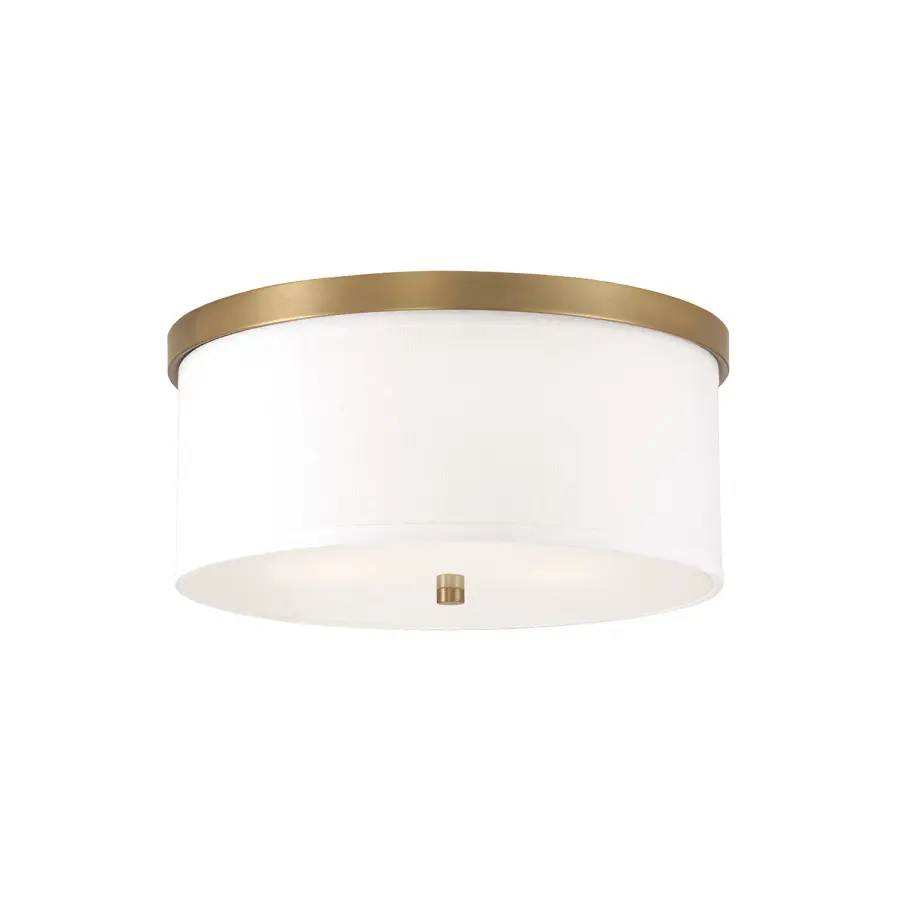 Midtown 3-Light Flush Mount in Aged Brass