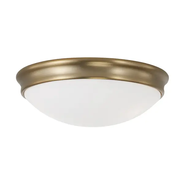 The Hansen 3-Light Flush Mount delivers functional lighting in a compact 14-inch profile. Its aged brass finish adds warmth to smaller spaces while the low-profile design suits standard ceiling heights.