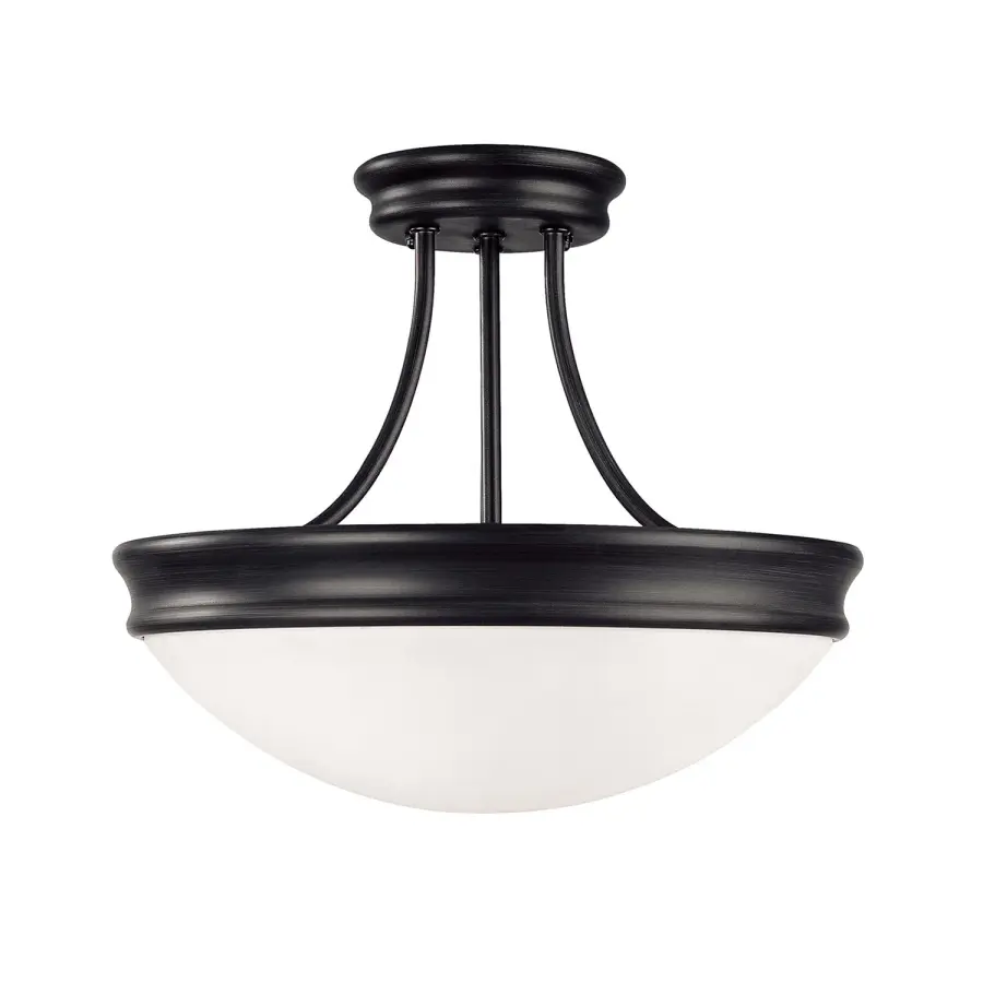 Hansen 3-Light Semi-Flush Mount in Matte Black