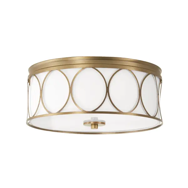 Rylann 3-Light Flush Mount in Aged Brass