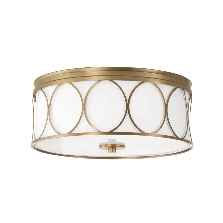 Rylann 3-Light Flush Mount in Aged Brass
