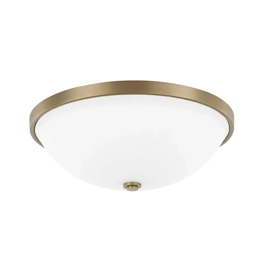 Perkins 2-Light Flush Mount in Aged Brass