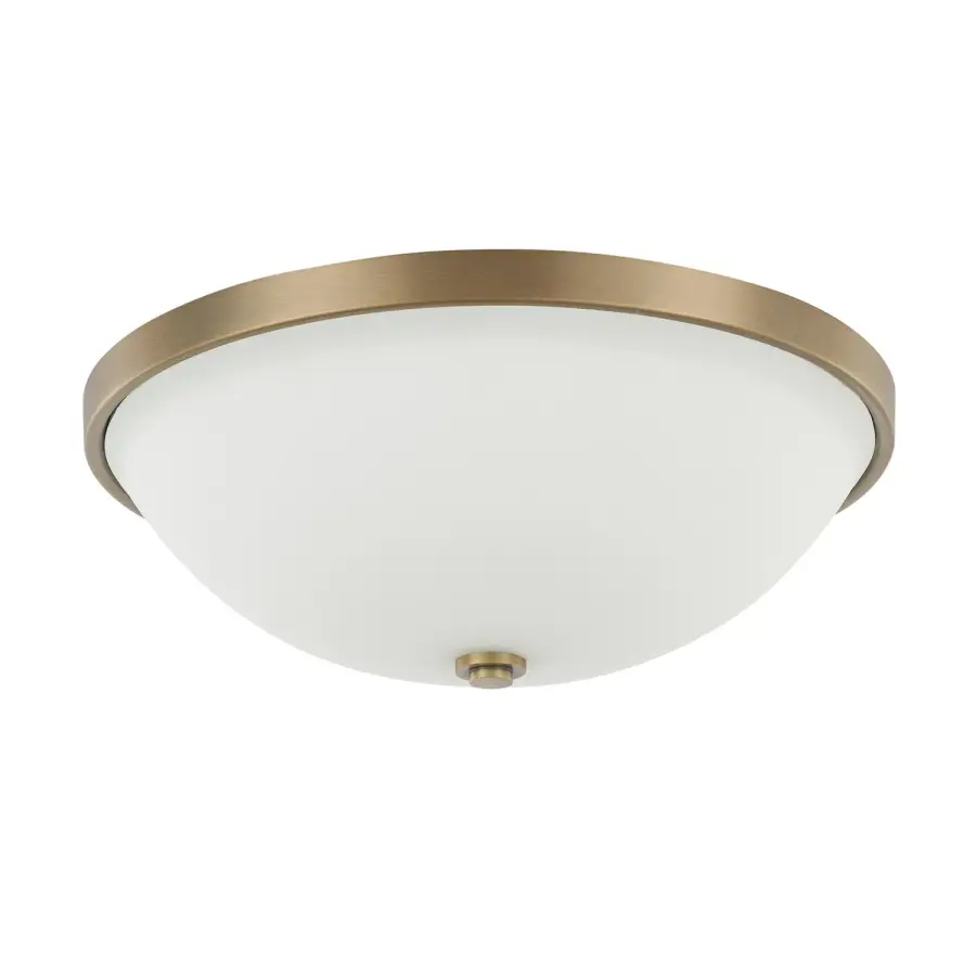 Perkins 3-Light Flush Mount in Aged Brass