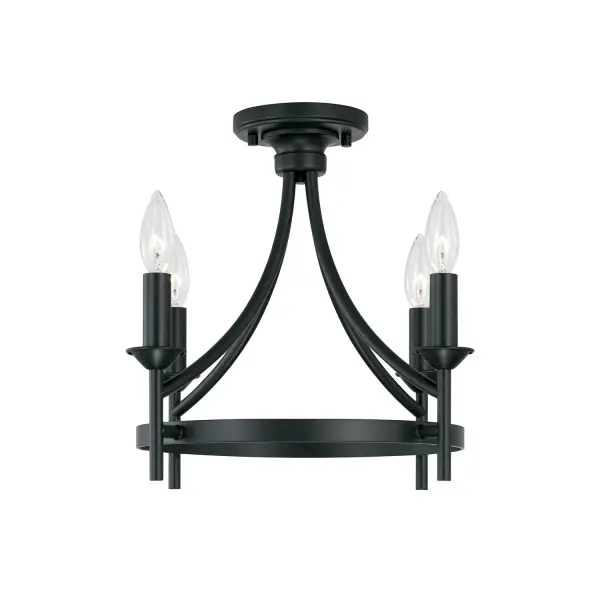 Peyton 4-Light Semi-Flush Mount in Matte Black