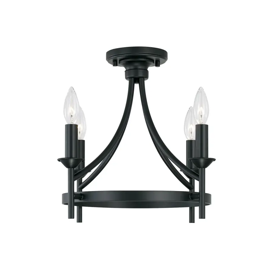 Peyton 4-Light Semi-Flush Mount in Matte Black