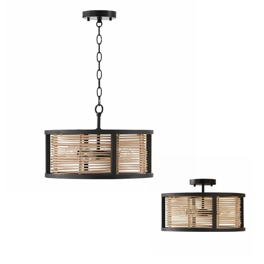 Rico 4-Light Semi-Flush Mount in Flat Black