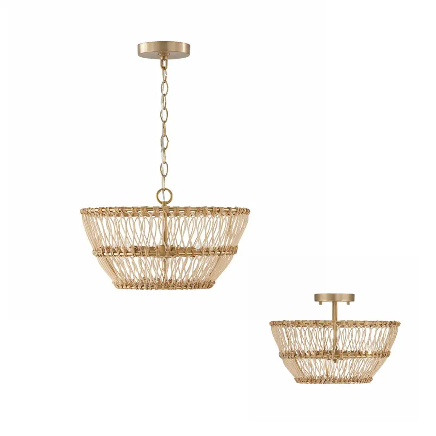 Wren 3-Light Dual Mount Semi-Flush/Pendant