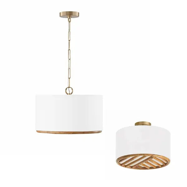 Soleil 3-Light Dual Mount Semi-Flush/Pendant