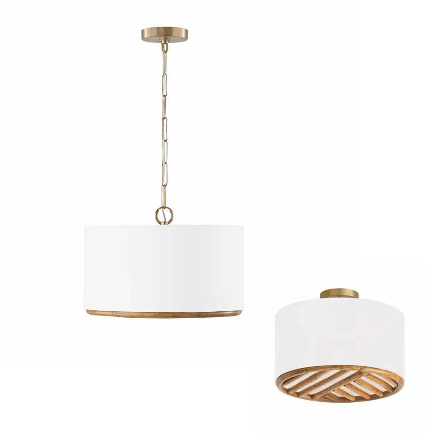 Soleil 3-Light Dual Mount Semi-Flush/Pendant